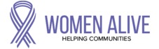Women Alive logo. Helping communities